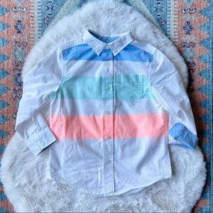 Target Cat & Jack boys button down shirt Easter spring white pastel kids 4/5 xs